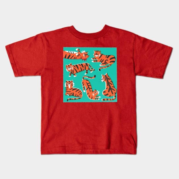 Tiger Group Kids T-Shirt by Knockouts Unstoppable